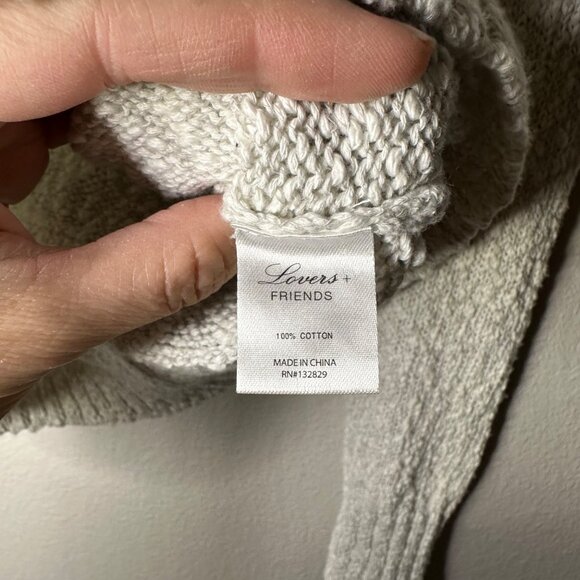 Lovers + Friends Tie Up Yacht Sweater Size Small White Gray 100% Cotton Lace-up - Picture 6 of 8